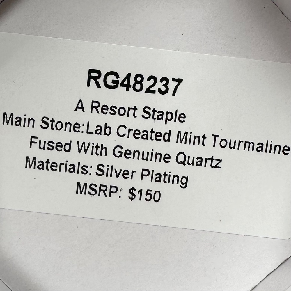 Bomb Party Resort Wear A Resort Staple Mint Tourmaline Ring RG48237 NWT Size 7 - Picture 4 of 5